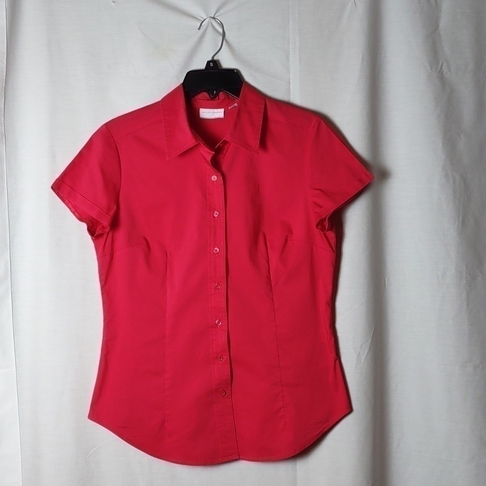New York &  Company Red Button Up Blouse